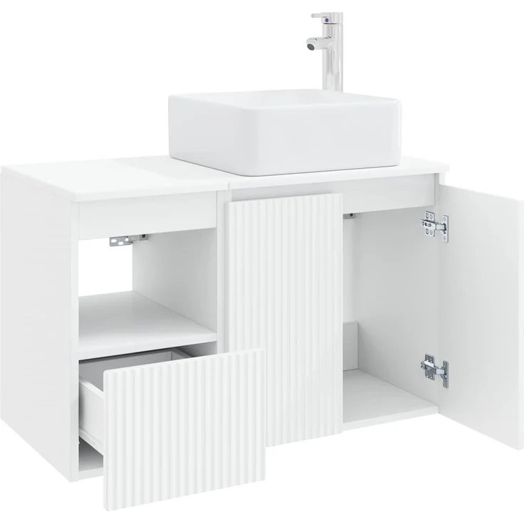 vidaXL Badezimmerschrank-Set 2 stk. Hochglanz Weiß 79,5 x 41 x 80 cm 3404048 – Bild 4