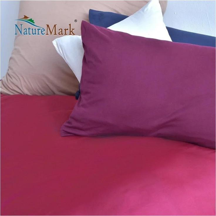 NatureMark Spannbettlaken Mikrofaser Spannbetttuch, Polyester, Gummizug: rundum, viele Größen und Farben Markenware, 200x220 cm, Bordeaux rot – Bild 3