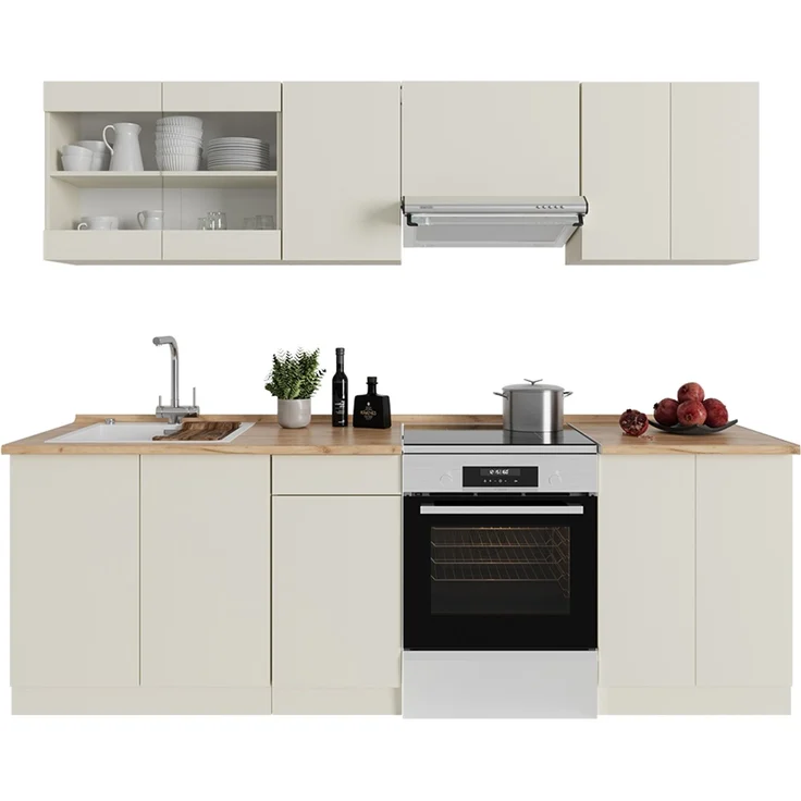 Küchenzeile R-Line Beige 240 cm , AP Eiche Vicco – Bild 6