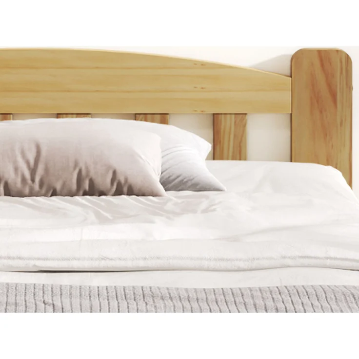 Solide Massivholzbett Futonbett, Einzelbett, Massivholz Natur Bett mit Kopfteil und Lattenroste, Jugendbett, Erwachsenenbett, Natur, 90x200 cm – Bild 8