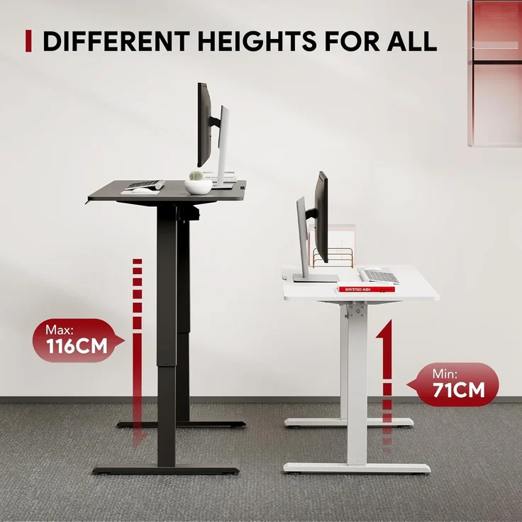 SANODESK Höhenverstellbarer Schreibtisch 160x75 cm Schreibtisch Höhenverstellbar Elektrisch Ergonomischer Steh-Sitz Tisch Computertisch für Heimbüro Homeoffice(schwarz) – Bild 4