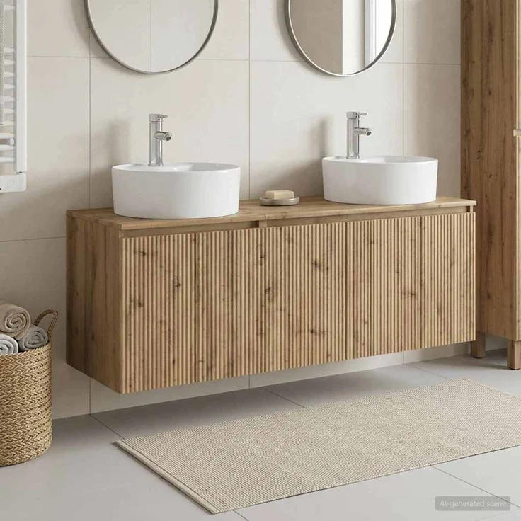 vidaXL Badezimmerschrank-Set 3 stk. Artisan-Eiche 161,5 x 44,5 x 82 cm 3405676 – Bild 1