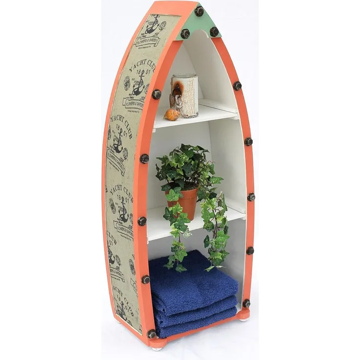 Boot Regal 15A055-M H-96cm Badregal Shabby Badschrank Badmöbel Bootregal