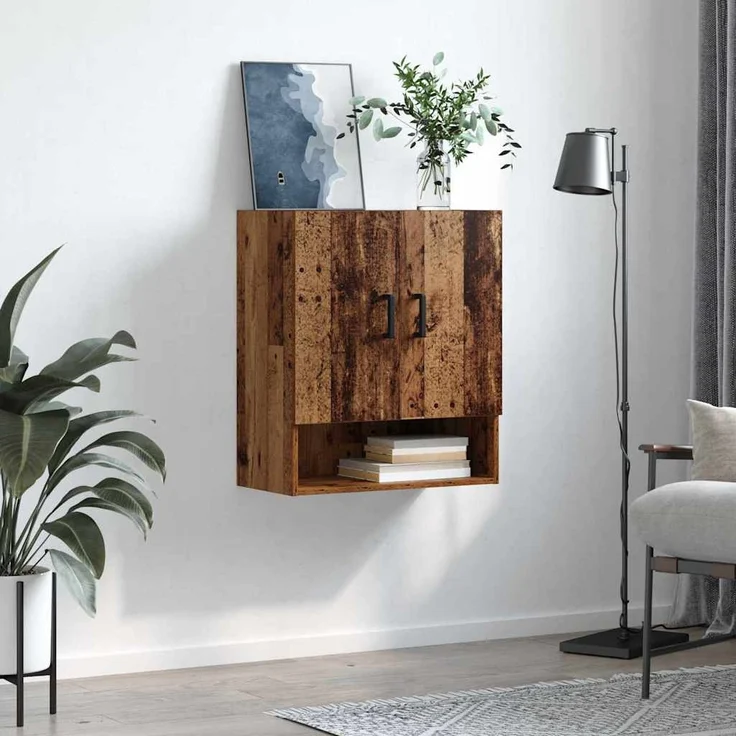 vidaXL Wandschrank Wandmontiert Altholz 60 x 31 x 70 cm Holzwerkstoff 879540 – Bild 3