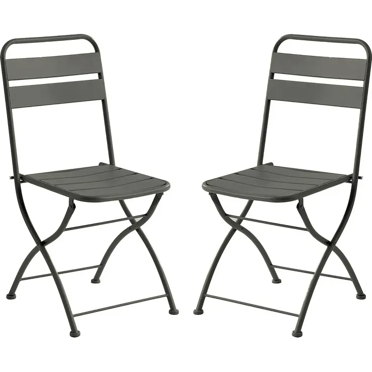 Vente-unique - MIRMANDE Gartenessgruppe Metall Grau - B 52,5 cm x H 87 cm x L 43 cm