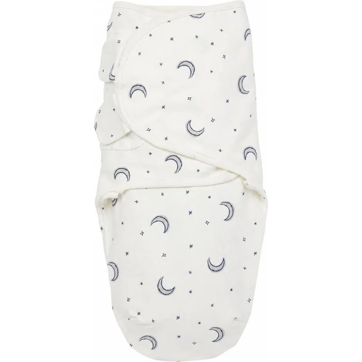 MEYCO Baby Pucktuch 4-6M. Pucksack Swaddle 1,0TOG Neugeborene Moon Indigo | 100 % Baumwolle - Oeko Tex zertifiziert - Pucksack - weicher Schlafkomfort - atmungsaktiv & feuchtigkeitsabsorbierend