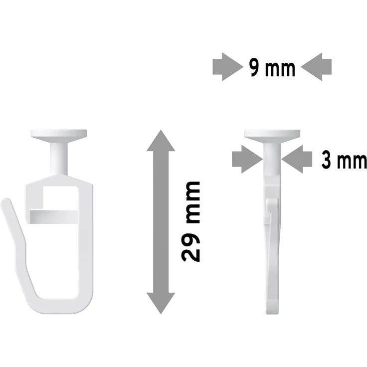 INTERDECO Gardinengleiter Rundkopf-Gleiter, für Gardinenschienen und Innenläufe bis 5,6 mm Nutbreite, (200-St, Packung), Kunststoff – Bild 7