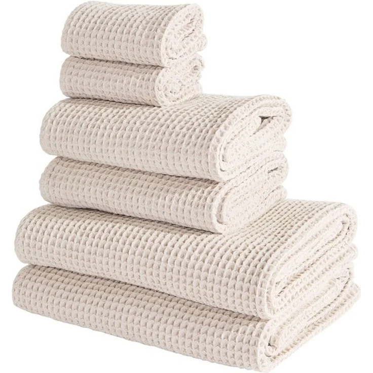 LeGer Home by Lena Gercke Handtuch Set Tabina, Duschtücher, Handtücher, Gästetücher, Premium 500 gr/m², Waffelpiqué (Set, 6-St), Premium Handtücher, 100% Baumwolle, weich, 5 Jahre Garantie – Bild 4
