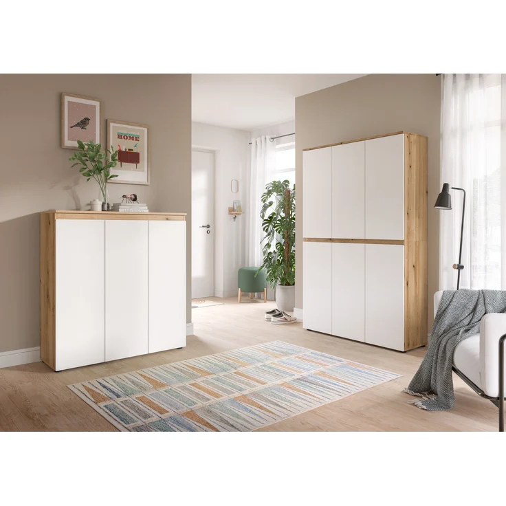 Universalschrank (B/H/T: 235x175x37 cm) in Evoke Oak Nachbildung und weiß – Bild 5