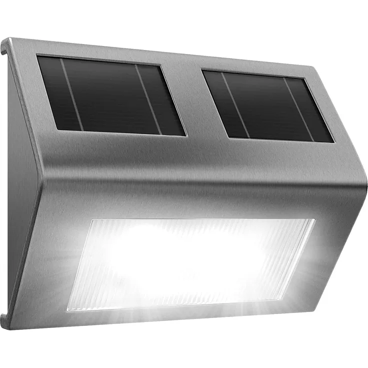 monzana LED Solarleuchte, Wandleuchte, Hängend Edelstahl Solarlampe für Draußen Wetterfest Wandleuchte Balkon