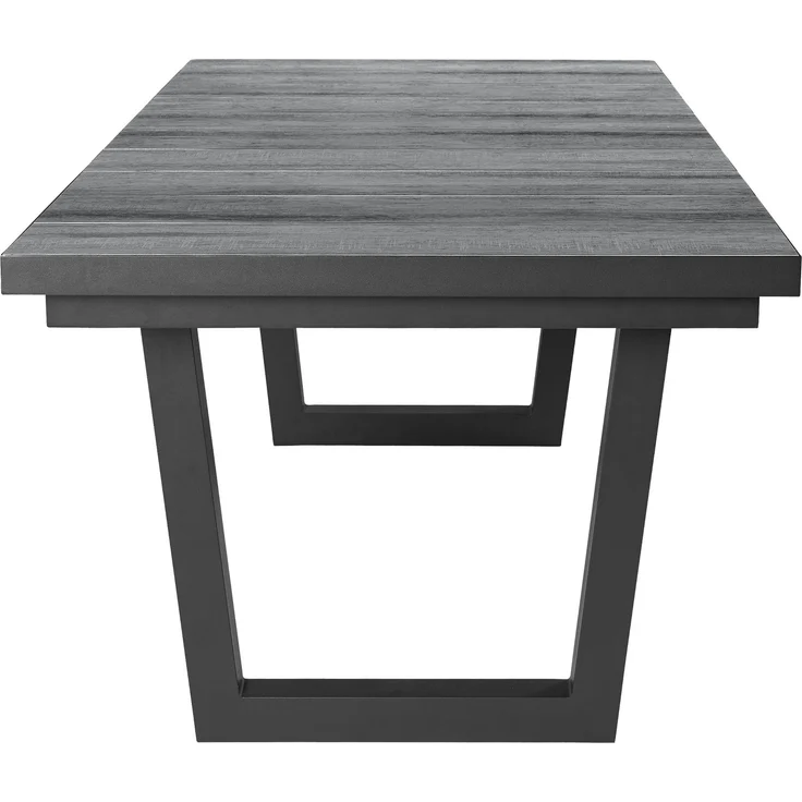 KERAMO Ausziehtisch 100x200, Platte Keramik Holzoptik dunkelgrau, Alu- Gestell V-Fuß, Synchronauszug – Bild 6