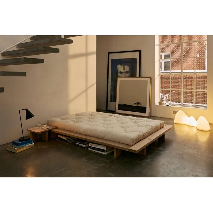 Karup Design Bettgestell JAPAN BED Futonbett aus FSC®zertifiziertem Massivholz, Eiche, bequem (Erhältlich für Matratzen Breite 90, 120, 140, 160 oder 180 cm), zeitlos, inkl. Lattenrost, ohne Matratze, Made in Europa