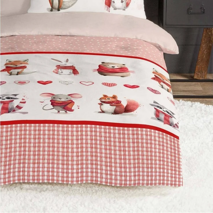 TRAUMSCHLAF Bettwäsche Fuchs Hase, Flanell, 2 teilig, besonders weich und warm – Bild 3
