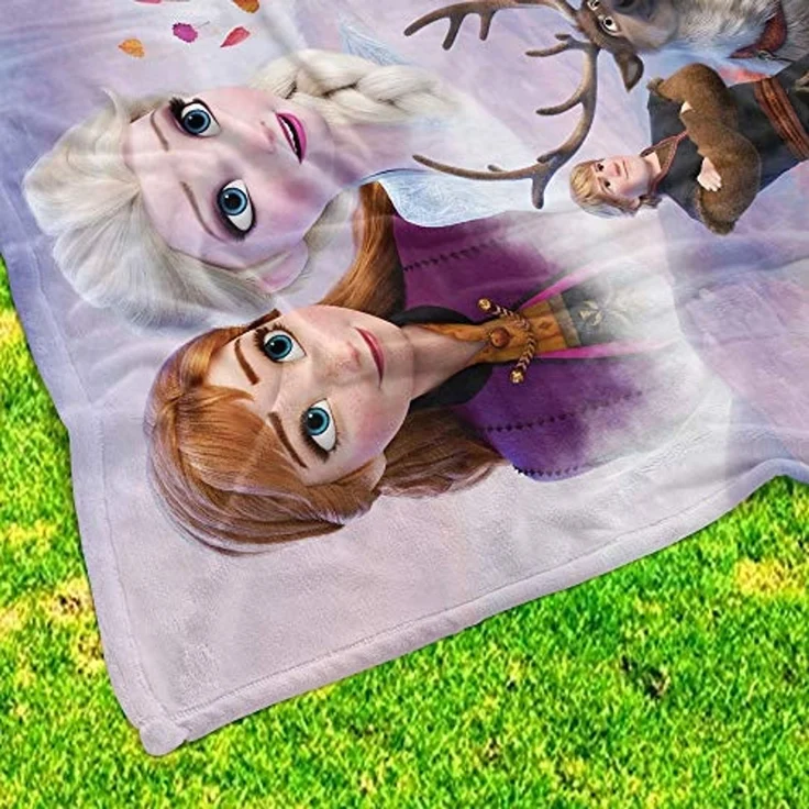 BERONAGE Tagesdecke Frozen Die Eiskönigin Decke Sky 130x170 cm Kuscheldecke Fleecedecke, passend zur Bettwäsche, ideal für Sofa, Couch, Bett, Auto, Camping – Bild 4