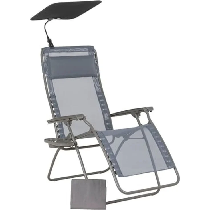 ZEN Relax Gartenliege, Batyline® Bezug: Silex, Stahlrohrgestell: Titane – Bild 1