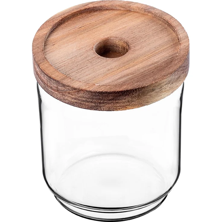 KADAX Vorratsglas 450ml mit Holzdeckel, Glasbehälter zur Aufbewahrung von Lebensmitteln, Vorratsgläser mit Deckel, Vorratsbehälter aus Glas, Vorratsdosen – Bild 2