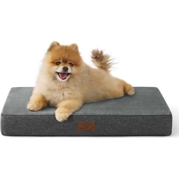 BEDSURE orthopädisches Hundekissen kleine Hunde - 61 x 41 x 8 cm waschbares Hundebett mit 2 in 1 Memoryschaum, kuscheliges Hundematte Hundematratze in größe, dunkelgrau – Bild 2