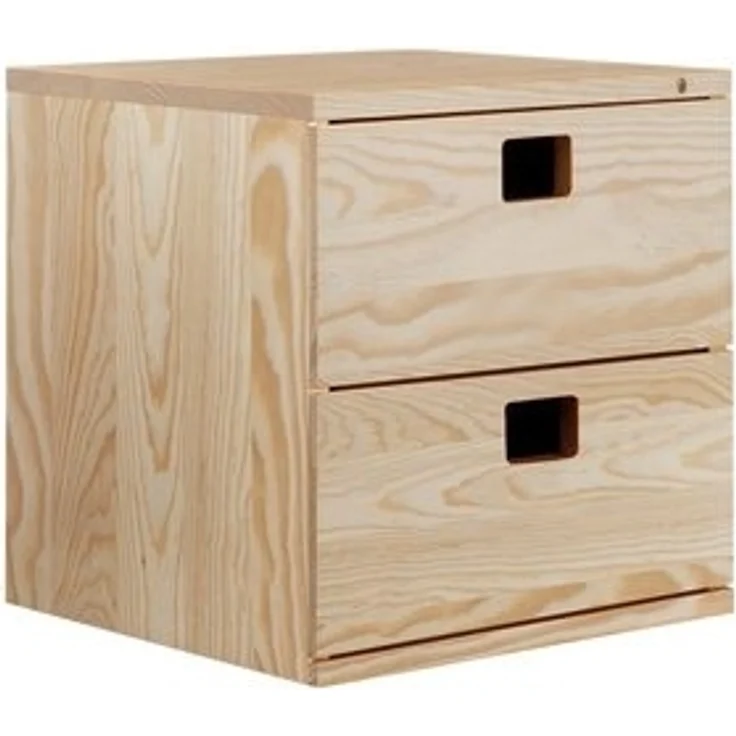 Calicosy Schreibtischblock mit 2 Schubladen aus massiver Kiefer - L36,2 x H36,2 cm - Helles Holz – Bild 6