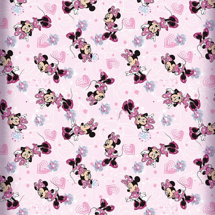 BERONAGE Spannbettlaken Minnie Mouse Spannbettlaken Flower Pink Rosa 90/100 x 190/200 cm, 100% Baumwolle, Gummizug: ja, (1 Stück), Disney – Bild 3