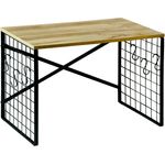 KESPER 27831 Mikrowellenregal Eichendekor / Metall schwarz, inkl. 6 Haken