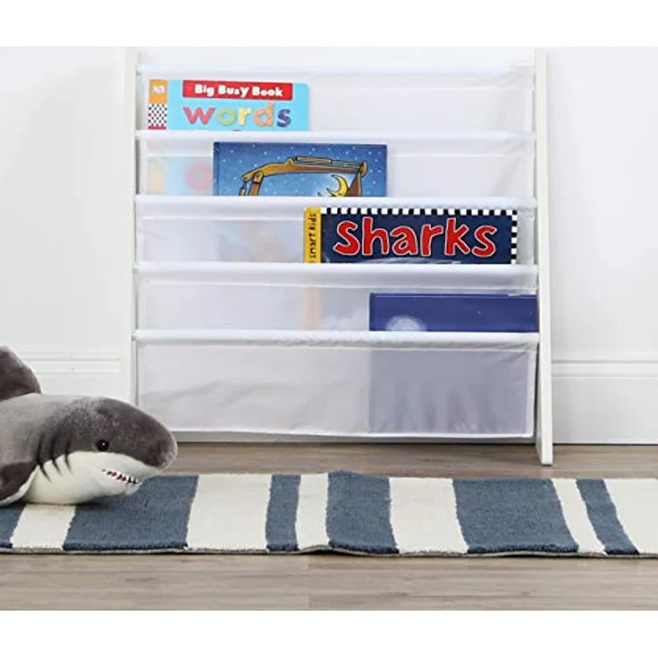 Humble Crew elegantes Kinder-Bücherregal in Weiß! 4 Etagen für Bücher, ideal für Kinderzimmer. Jetzt Ordnung mit schickem Design schaffen – Bild 2