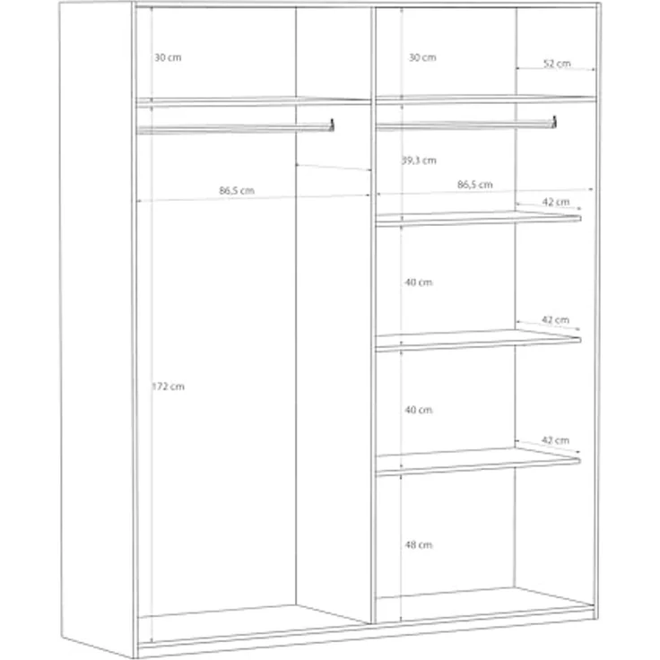 Drehtürenschrank >EDWAL< in sandfarbig / Mauvelle Eiche Dekor - 177,5x210,5x54,2cm (BxHxT) – Bild 5