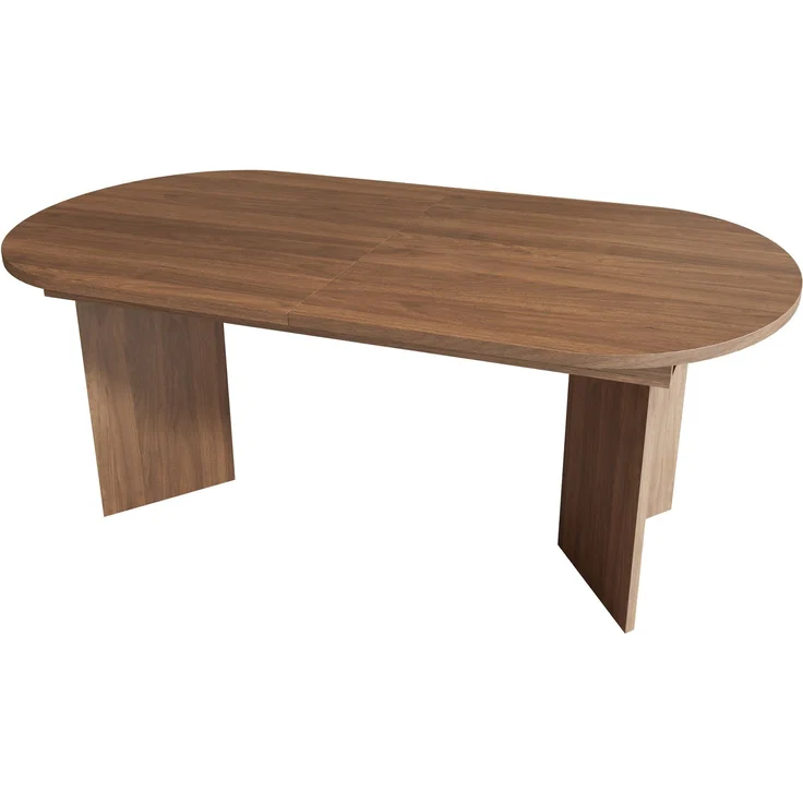 Ausziehbarer Esstisch 140/180x90 cm – Walnuss, MDF, abgerundete Ecken – Bild 9