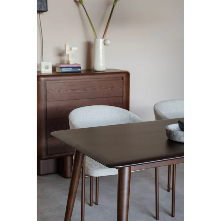 DutchBone Esstisch Elroy aus Gummibaumholz in Walnussbraun Braun 80x180x75 cm – Bild 9
