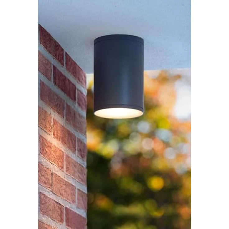 LUCIDE TUBIX Deckenstrahler Innen/Außen, Ø 10,8 cm, 1xE27, IP54, anthrazit, Aluminium gefertigt – Bild 4