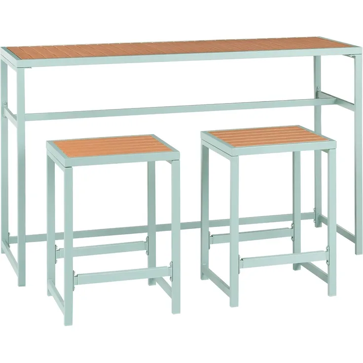 Gartenbar Set 2-Sitzer AVETRANA Metall Hellgrün