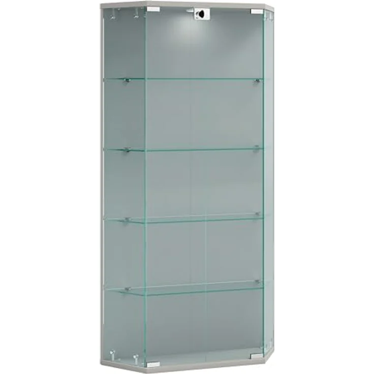 MID.YOU Vitrine Benila, Silber, Glas, hängend, 4 Fächer, 83x114x17 cm – Bild 3