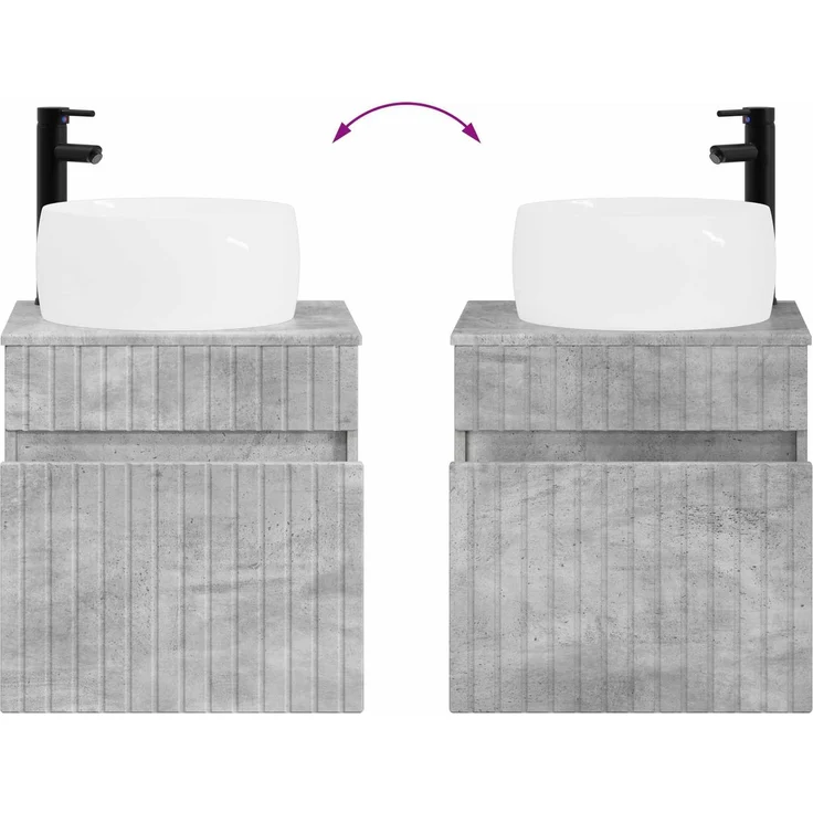 vidaXL Badezimmerschrank-Set 3 stk. Betongrau 157 x 44,5 x 80 cm 3405770 – Bild 10