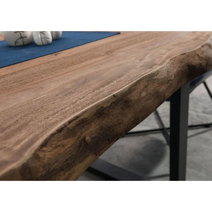 Baumtisch Sheesham 180 x 90 x 79 grau gebeizt / Mikado-Beine anthrazit matt FREEFORM 5 – Bild 1