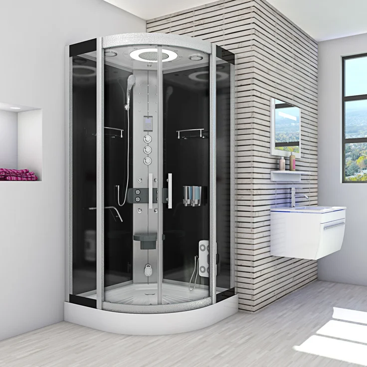 Dampfdusche Dusche Duschkabine D58-03T3 Duschtempel Sauna 80x80 cm – Bild 1