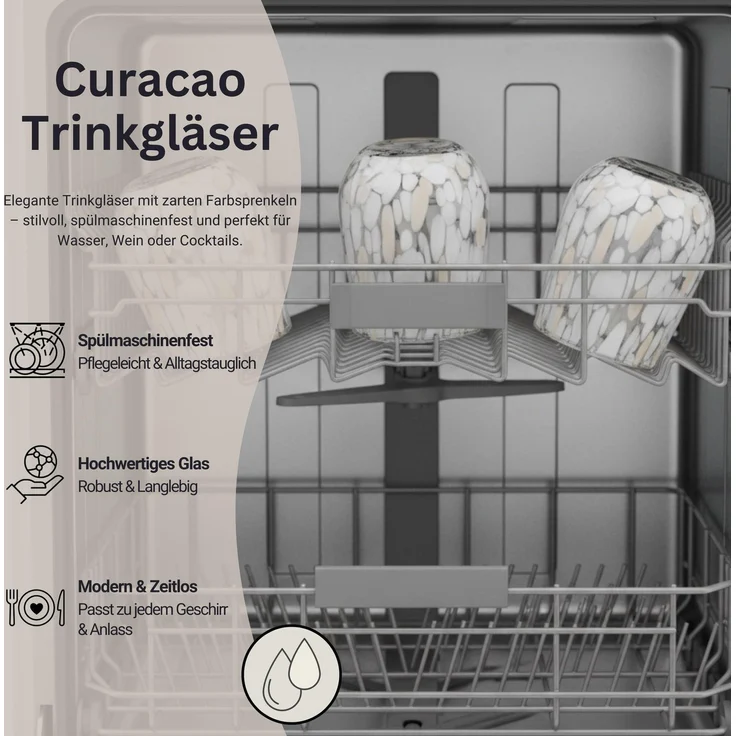 SÄNGER Trinkgläser Set Curacao 4 teilig - weiß/beige – Bild 4