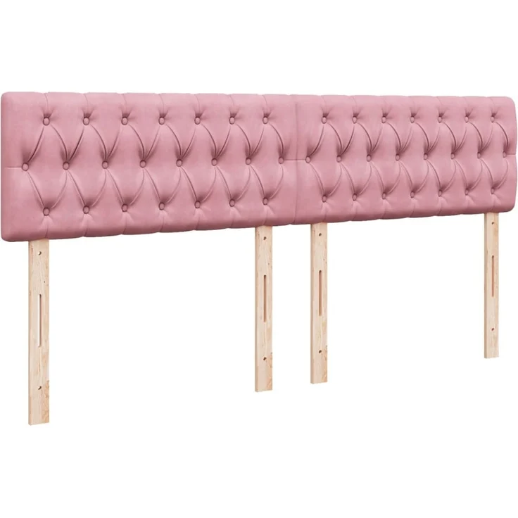 vidaXL Boxspringbett mit Matratze Rosa 200x200 cm Samt 3287841 – Bild 5
