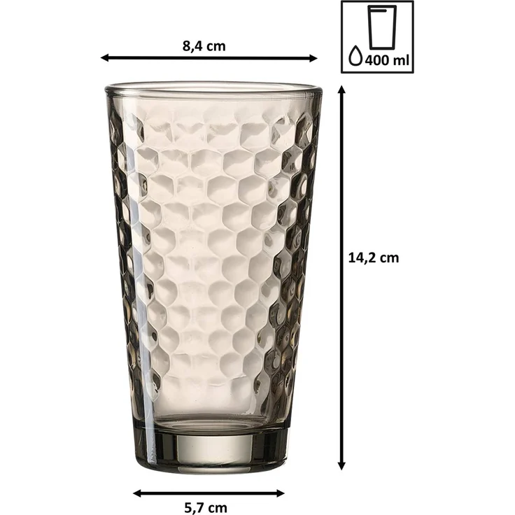 Ritzenhoff & Breker Favo Longdrinkglas 400 ml braun 6er Set – Bild 3
