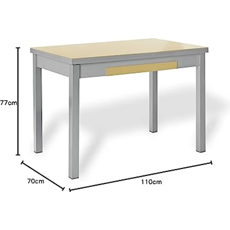 ASTIMESA Ausziehbarer Küchentisch mit Flügeln, Beige, 70x110 cm – Bild 7