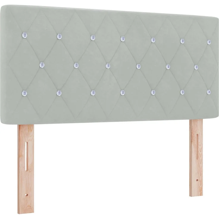 vidaXL Boxspringbett mit Matratze Hellgrau 120 x 200 cm Samt 3450686 – Bild 4