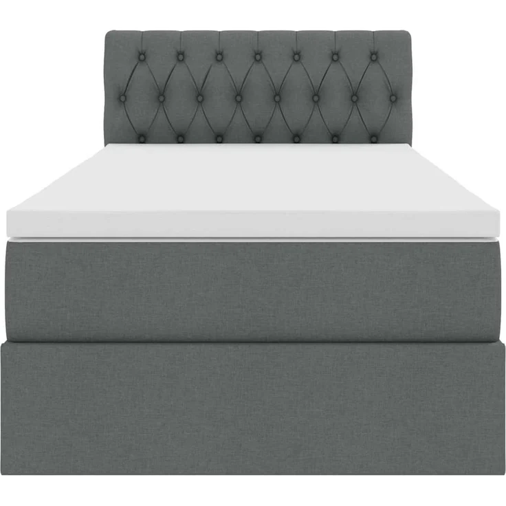 vidaXL LED-Speicherbett mit Matratze Dunkelgrau 90 x 200 cm Stoff 3371182 – Bild 8