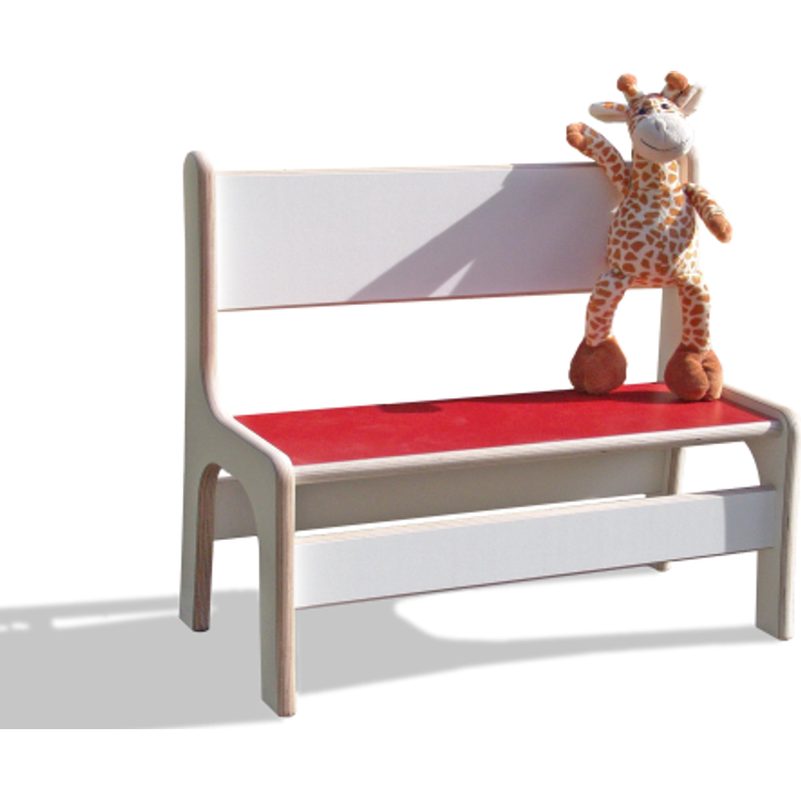ELI Kinderbank - Weiß mit bunter Sitzfläche - Rot