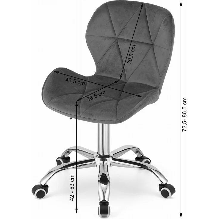 Valora AVOLA Samt-Drehsessel, Dunkelgrau, ergonomisches Design – Bild 3