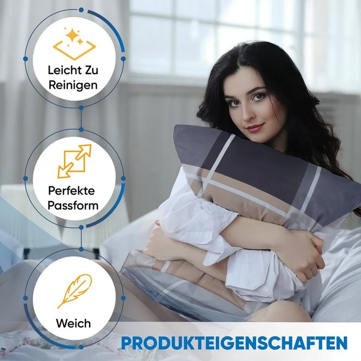 Malika Bettwäsche, Mikrofaser, 4 teilig, Für Allergiker geeignet, pflegeleicht, angenehm weicher Stoff – Bild 3