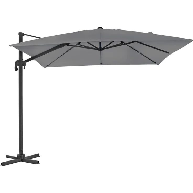 Brafab Sonnenschirm Linz, aus Aluminium und Polyester, modern, mit winddichtem Kamin, anthrazit/grau, 3x3 m