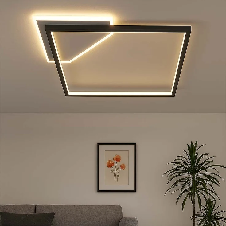 LED Deckenleuchte, schwarz, dimmbar, L 46,6 cm – Bild 2