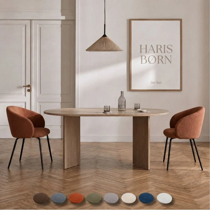 Haris Børn Esszimmerstuhl mit Armlehnen NØR - Hochwertige Polsterstühle für Esszimmer (Set, 2 St), Premium Esszimmer Stühle & Wohnzimmer Stühle – Bild 1