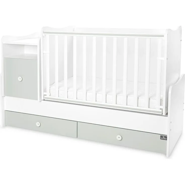 Lorelli Babybett Trend Plus 70x160cm Schreibtisch Kinderbett Schubladen Kommode grün