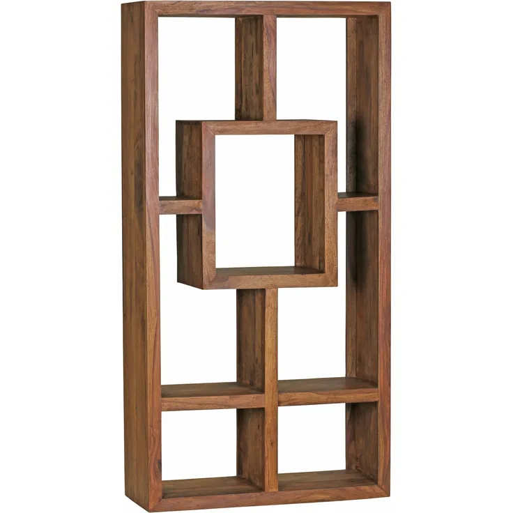 Wohnling Bücherregal Massiv-Holz Sheesham 90x180 cm