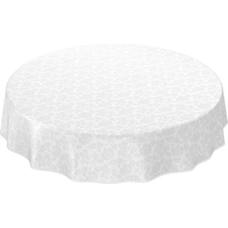 ANRO Tischdecke Wachstuchtischdecke Gartentischdecke Wachstischdecke (Einzelstück 1-tlg), Damast Rund 100cm wasserabweisend mit Saum – Bild 4