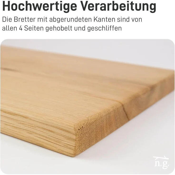 Natural Goods Berlin Regaleinsatz EICHE (1 St), Regalbohle, Regalbrett, Wandregalbrett, Eichenholz, B80 x T20cm – Bild 5